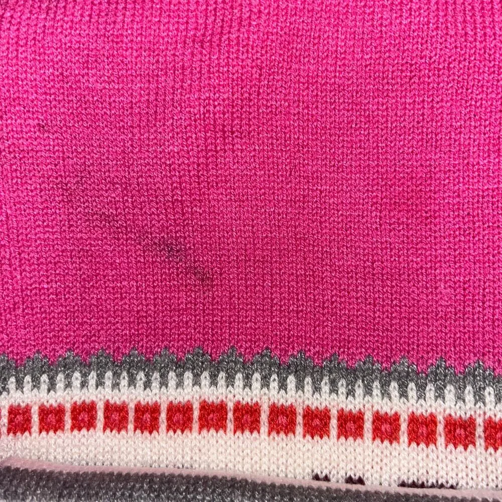 Talbots Wool Blend Pink Gray White Rectangle Long Scarf Women's